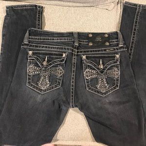 Miss Me Dark Skinny Jeans with Embroidered Pocket